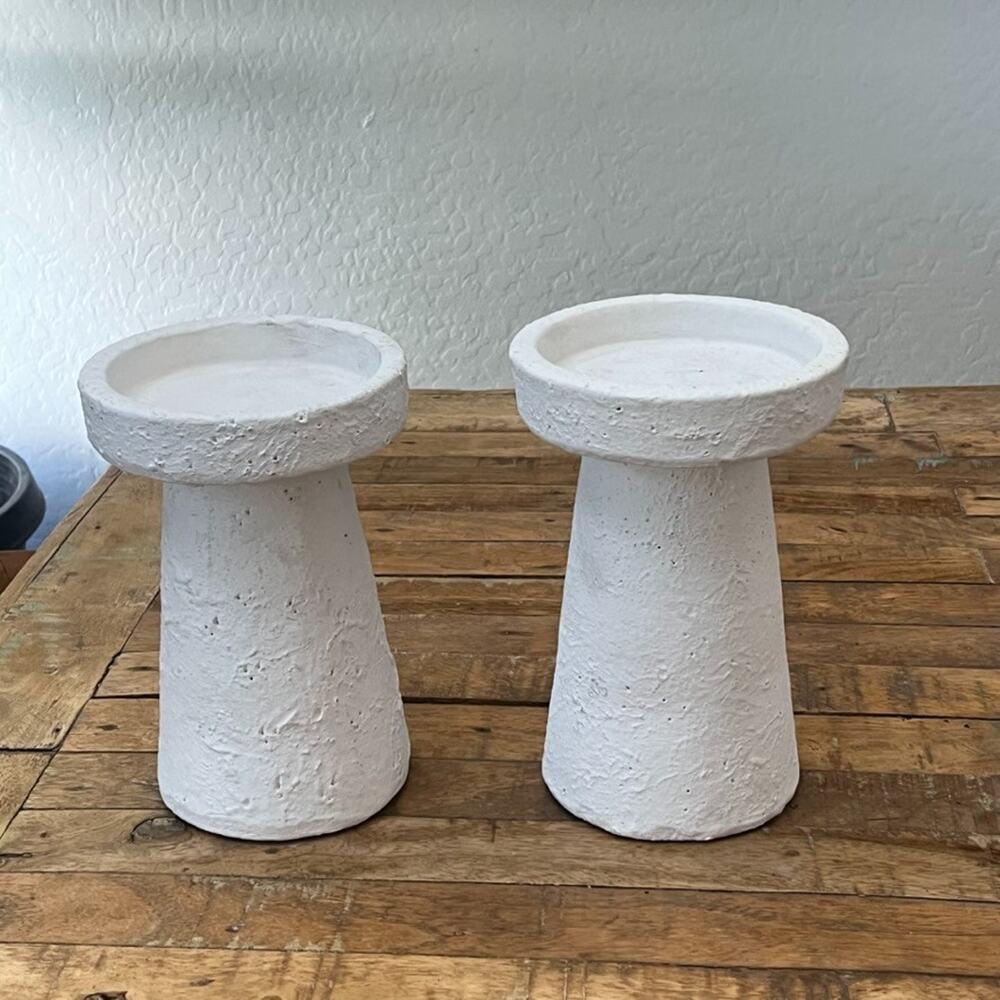Opalhouse Terracotta Candle Holders Set of 2 Chalk White Designed with Jungalow